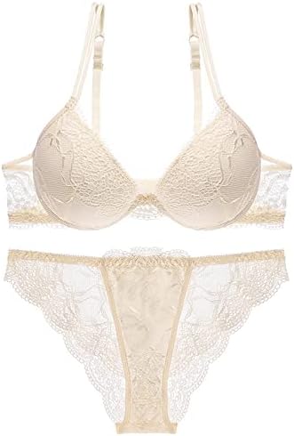 Angelofyou Lace Bra and Panty Set - Floral Lingerie