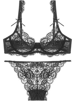 Ylishi Sheer Lace Bra and Panty Set - Mesh Lingerie