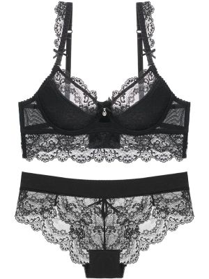 Ylishi Transparent Lace Bra and Panty Set - Mesh Lingerie