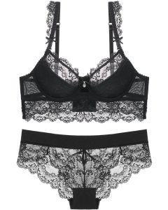 Ylishi Transparent Lace Bra and Panty Set - Mesh Lingerie