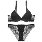 AngelofYou Lace Bra and Panty Set - Floral Lingerie