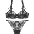AngelofYou Sheer Lace Bra and Panty Set - Mesh Lingerie