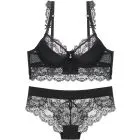 AngelofYou Transparent Lace Bra and Panty Set - Mesh Lingerie